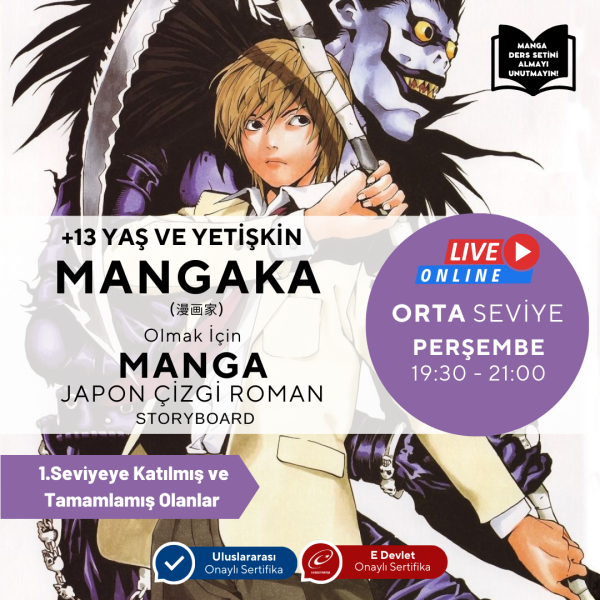 Mangaka Olmak için Japon Çizgi Roman (MANGA) Storyboard (Orta Seviye)