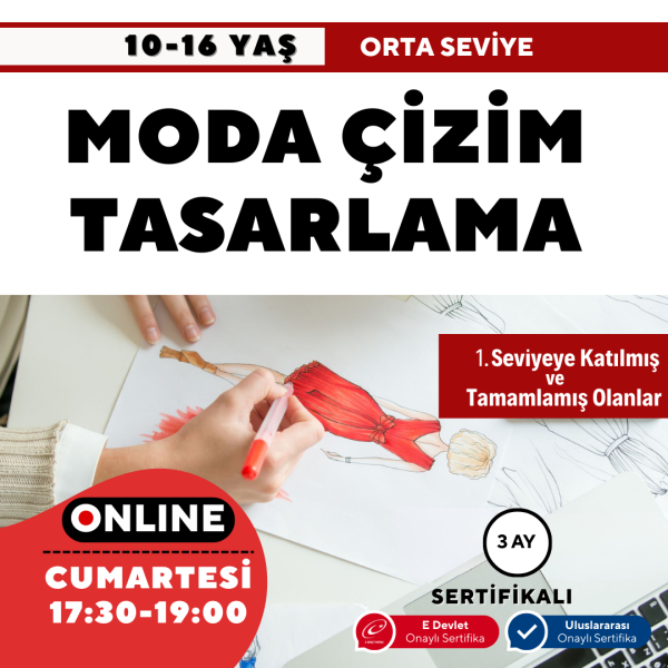 Moda Tasarım ve Çizim (10-16 Yaş) -Orta Seviye