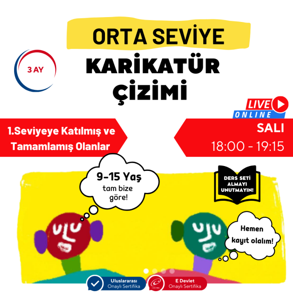 Karikatür Çizimi  2. Seviye (9-15 Yaş)