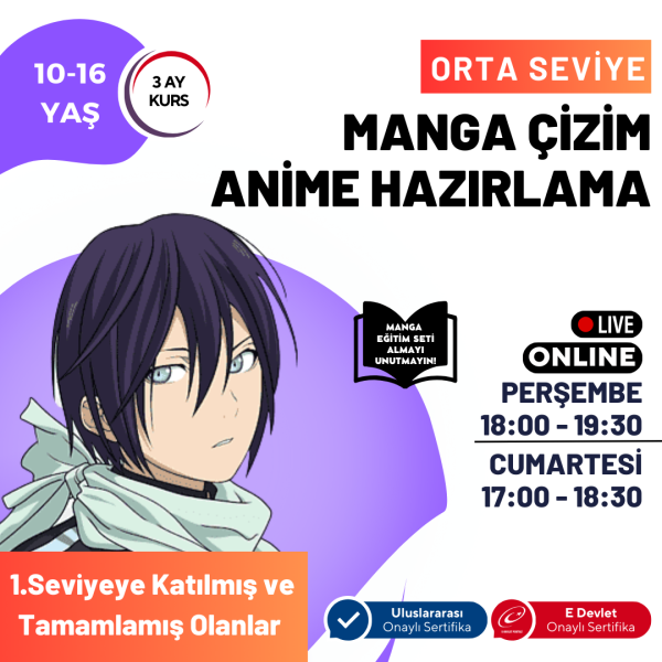 Manga Çizim ve Anime Hazırlama (Orta Seviye)(10-16 Yaş)
