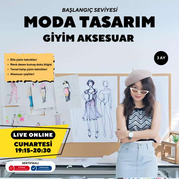 Moda Giysi Tasarım Aksesuar Çizim ve Kalıp Geliştirme (Online)