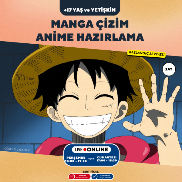 Manga ve Anime (17 Yaş ve Yetişkin) 3 Aylık - 2 Sertifikayı İstiyorum