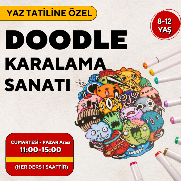 Doodle Karalama Sanatı Eğitimi (8-12 Yaş)- Yaz Tatiline Özel