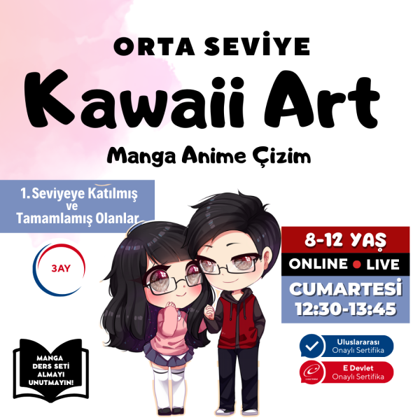 Kawaii Art Çizim  Orta Seviye (8-12 Yaş)