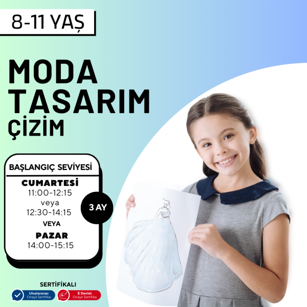 8-11 Yaş Moda Tasarımı Çizim (Yüz Yüze)