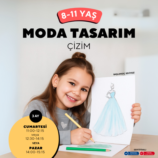 8-11 Yaş Moda Tasarımı Çizim (Yüz Yüze)
