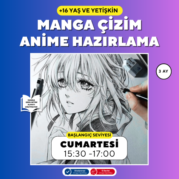 Manga Çizim Ve Anime Hazırlama -Yüz Yüze ( + 16 ve Yetişkin)