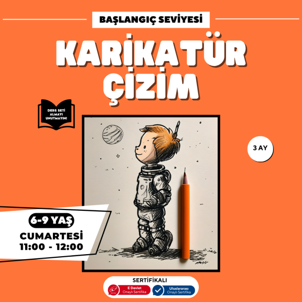 Karikatür Çizim - Yüz Yüze (Başlangıç Seviyesi) (6-9 Yaş )