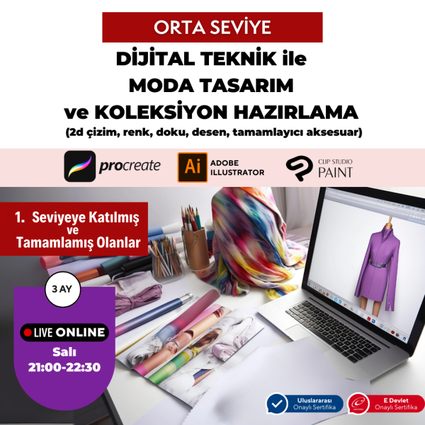 Moda Tasarım Dijital Çizim - (Orta Seviye) Online