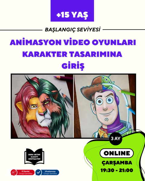 Animasyon Karakter Tasarımına Giriş (+15 yaş)