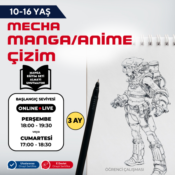Mecha Manga Çizim Anime Hazırlama (10-16 Yaş)