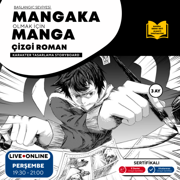 Mangaka Olmak için Japon Çizgi Roman (MANGA) Storyboard