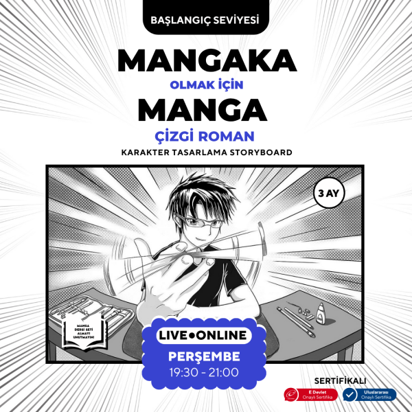 Mangaka Olmak için Japon Çizgi Roman (MANGA) Storyboard
