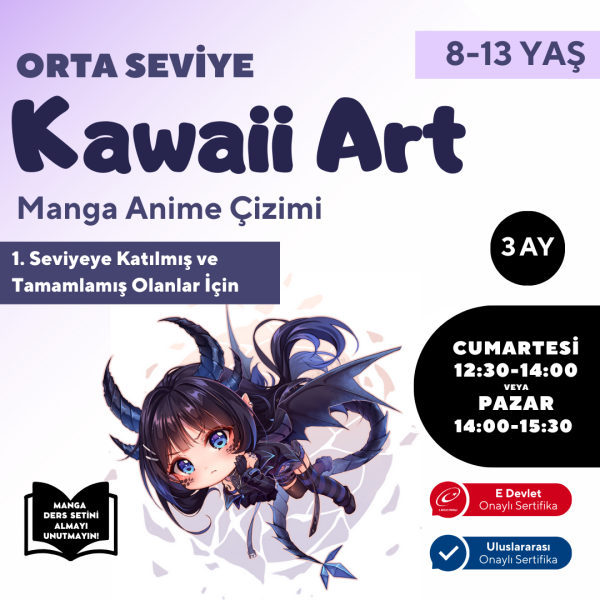 Kawaii Manga Çizim (8-13 Yaş)(Orta Seviye) - Yüz Yüze