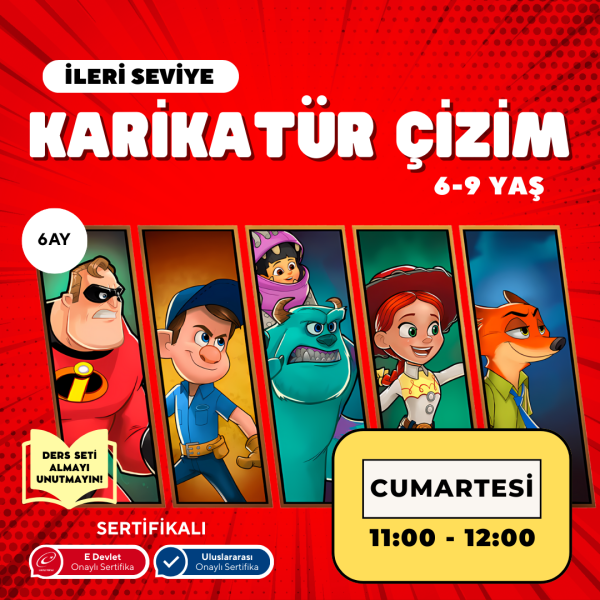 Karikatür Çizim  - Yüz Yüze (İleri Seviye) (6-9 Yaş )