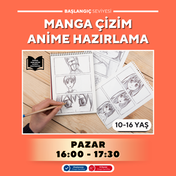 Manga Çizim ve Anime Hazırlama  (10-16 Yaş)- Yüz Yüze