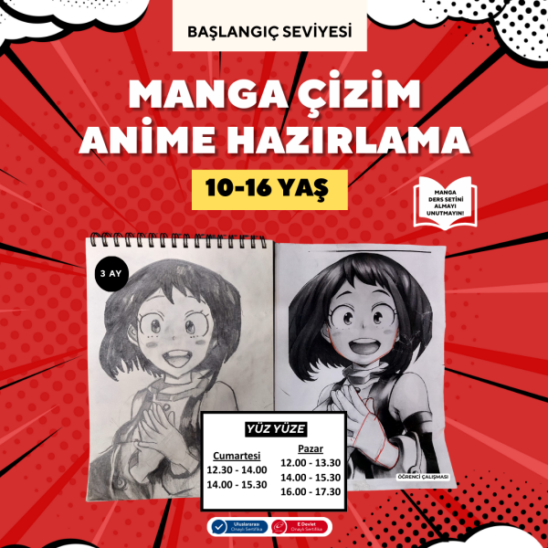 Manga Çizim ve Anime Hazırlama  (10-16 Yaş)- Yüz Yüze