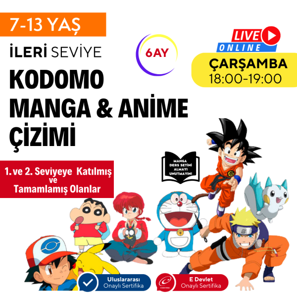 Kodomo Manga & Anime Çizimi (7-13 Yaş) - İleri Seviye