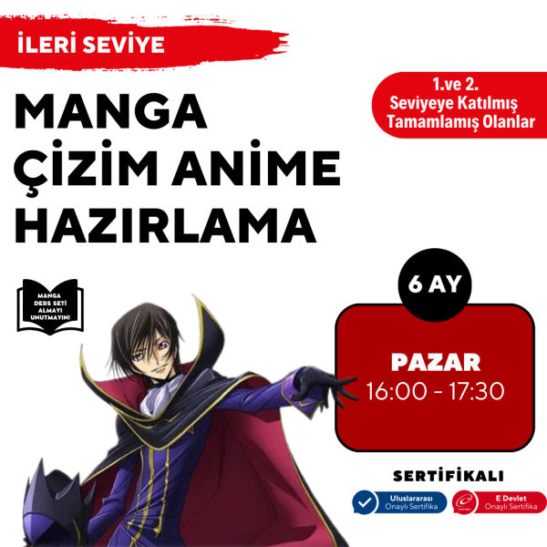 Manga Çizim ve Anime Hazırlama (İleri Seviye)(10-16 Yaş) - Yüz Yüze