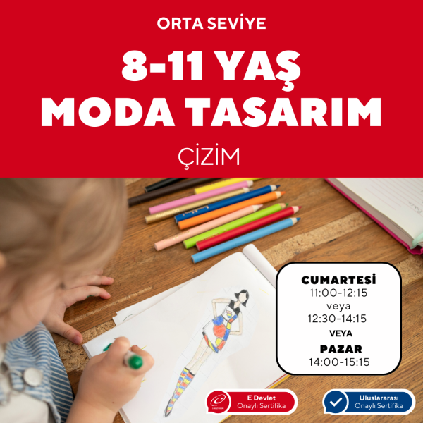 8-11 Yaş Moda Tasarımı Orta Seviye Çizim (Yüz Yüze)