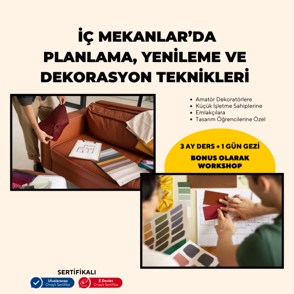 İç mekanlar’da Planlama ,Yenileme ve Dekorasyon Teknikleri - Yüz Yüze