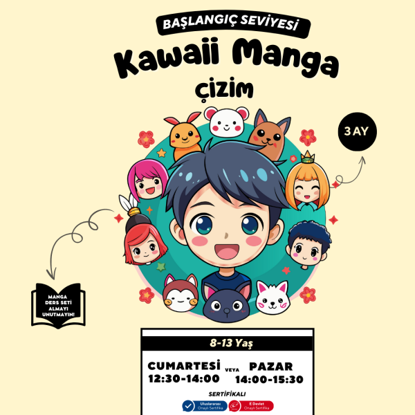 Kawaii Manga Çizim  (8-13 Yaş) - Yüz Yüze