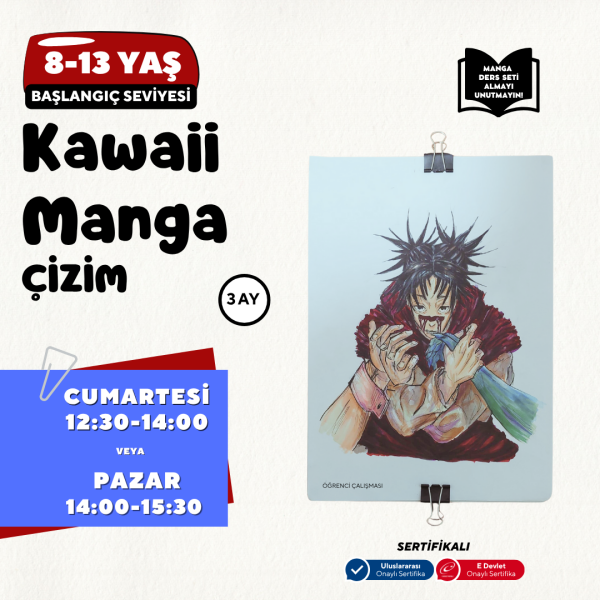 Kawaii Manga Çizim  (8-13 Yaş) - Yüz Yüze