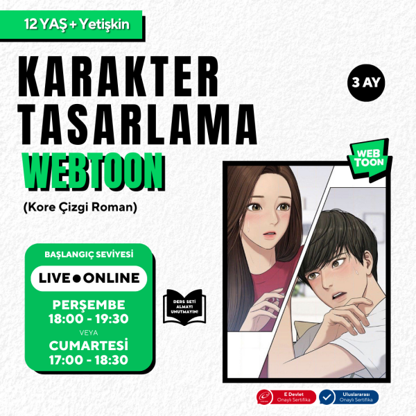 Webtoon ve Manhwa (Kore Çizgi Roman) Hazırlama (+12 Yaş ve Yetişkin)