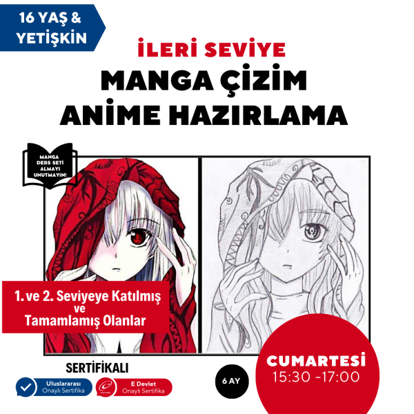 Manga Çizim Ve Anime Hazırlama (İleri Seviye) -Yüz Yüze ( + 16 ve Yetişkin)