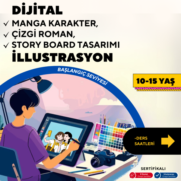 Dijital İllustrasyon  (10-15 yaş arası )-Başlangıç Seviyesi