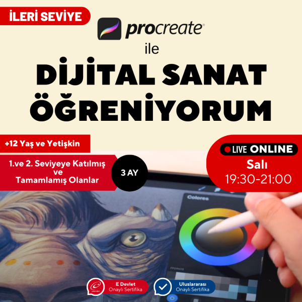 Procreate ile Dijital Sanat  - İleri Seviye -Online