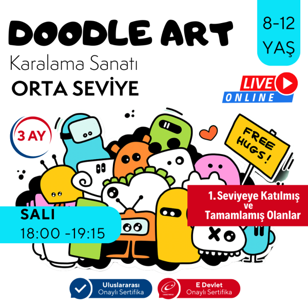 Doodle Sketching Art - Karalama Sanatı (8-14 Yaş)(Orta Seviye)
