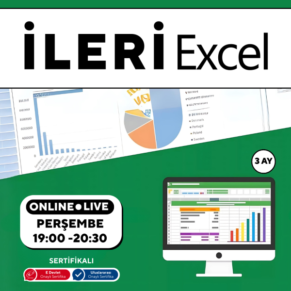 İleri Excel 3 Aylık - E-Devlet Onaylı Üniversite Eğitim Sertifikası