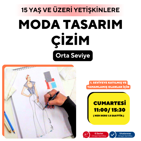 Moda Tasarım Çizim -Orta Seviye ( Yüz Yüze )
