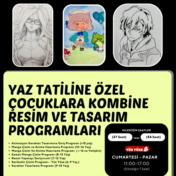 Yaz Tatiline Özel Çocuklara Kombine Resim ve Tasarım Programları