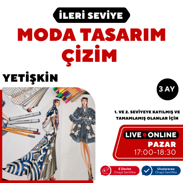 Moda Tasarım ve Çizim Dersleri (Yetişkin) - İleri Seviye - Online E-Devlet Onaylı Üniversite Eğitim Sertifikası - 6 Ay