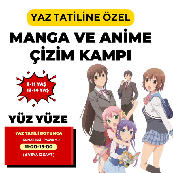 Manga ve Anime Çizim Kampı  8-11  / 12-14 Yaş (YAZ TATİLİNE ÖZEL)