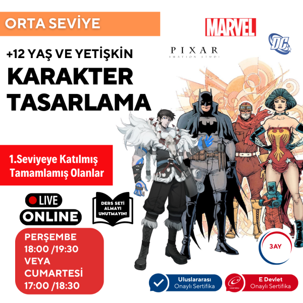 Karakter Tasarımı  (Orta Seviye) (+12 Yaş)