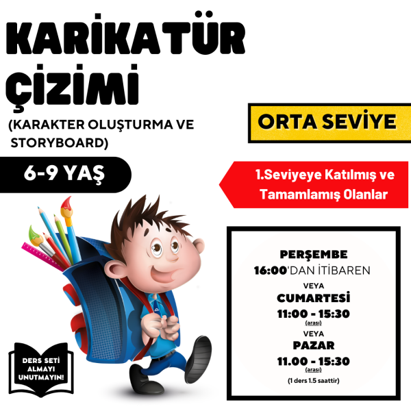 Karikatür Çizimi - Yüz Yüze (Orta Seviye) (6-9 Yaş )