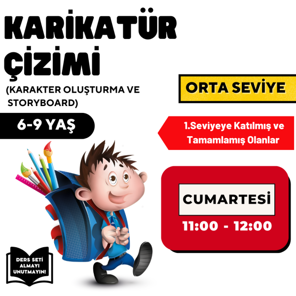 Karikatür Çizimi - Yüz Yüze (Orta Seviye) (6-9 Yaş )